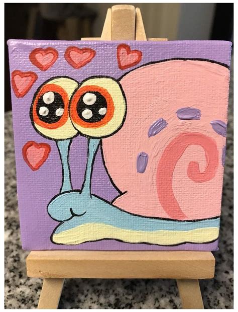 Gary the snail, Spongebob mini painting #spongebob #aesthetic #painting #spongebobaestheticpaint ...