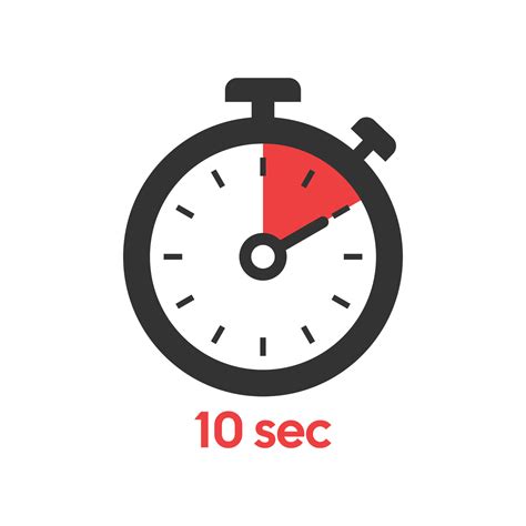 Stopwatch 10 seconds icon illustration in flat style. Timer vector ...