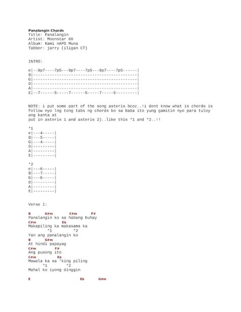 (DOCX) Panalangin Chords - DOKUMEN.TIPS