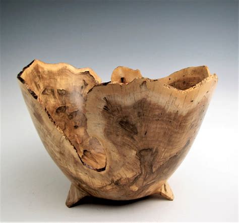 Wood Bowl, Black Gum Burl, Wood Turned Bowl, Natural Bark Edge Wood ...