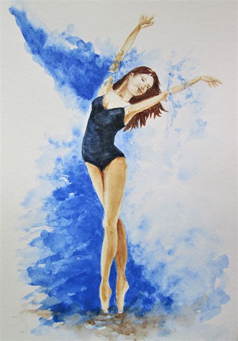 Original ballerina dancer art watercolor, dancing girl, modern dance, ballet art, gift for girl ...