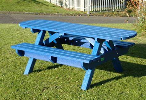 Easy Clean Recycled Plastic Picnic Bench with Extended Top - Parthenia ...