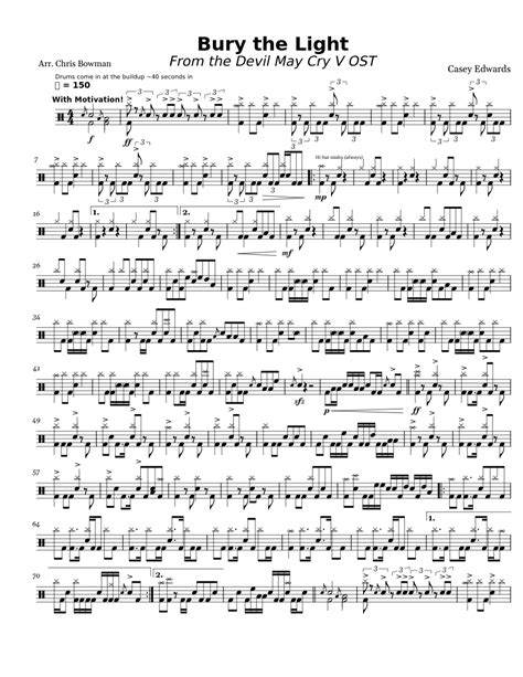 Bury The Light – Devil May Cry OST Sheet music for Drum group (Solo) | Musescore.com