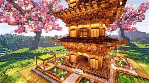 Minecraft: How to build a Ultimate Japanese Pagoda Minecraft Map