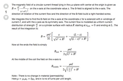 Formula of Solenoid Magnetic B-field at Ending, Middle and Outside