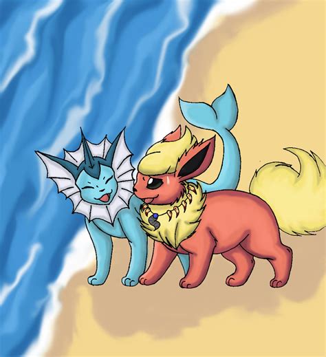 Flareon and Vaporeon by Morwint on DeviantArt