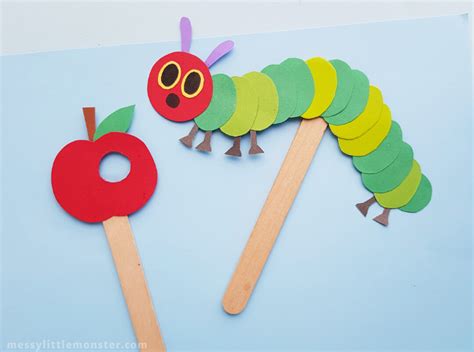 The Very Hungry Caterpillar Puppet Craft - Messy Little Monster