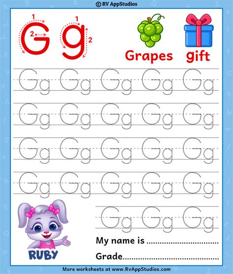 Alphabet Gg Letter | Printable Letter Gg Tracing Worksheets