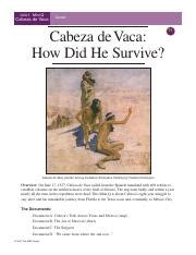 Cabeza de Vaca: A Remarkable Journey of Survival and Resilience | Course Hero