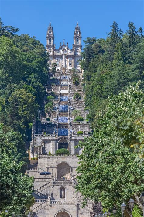 View at the Lamego Cathedral on the Top with a Huge Stairway, a Baroque ...