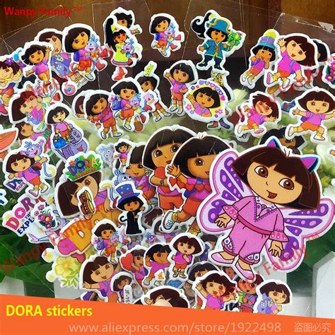 6 Pcs/Set Very Cute Dora Bubble sticker Explorer Dora DIY Mini Stickers ...