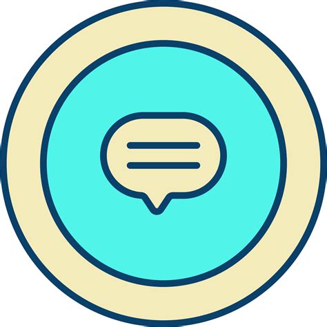 Yellow And Turquoise Illustration Of Chat Button Icon. 24158276 Vector ...