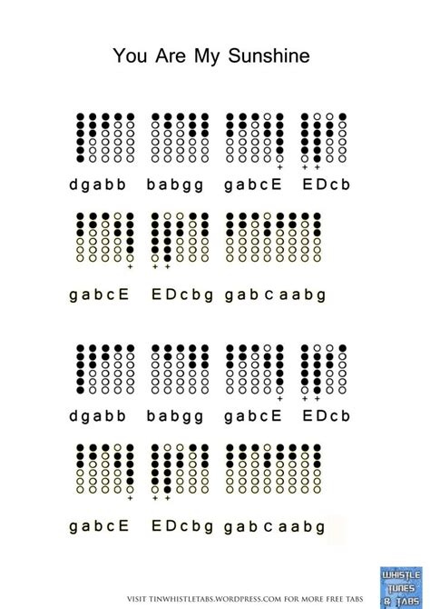 You Are My Sunshine | Tin whistle, Song notes, Flute sheet music