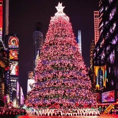 Christmas tree at times square on Craiyon