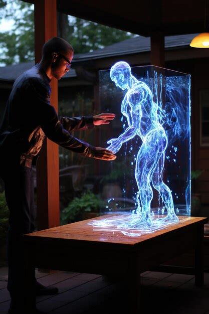 Premium AI Image | demonstrating AI holograms