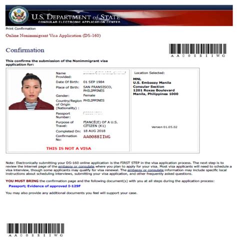 Sample Us Visa Ds 160 Form Confirmation Page Immihelp | Porn Sex Picture