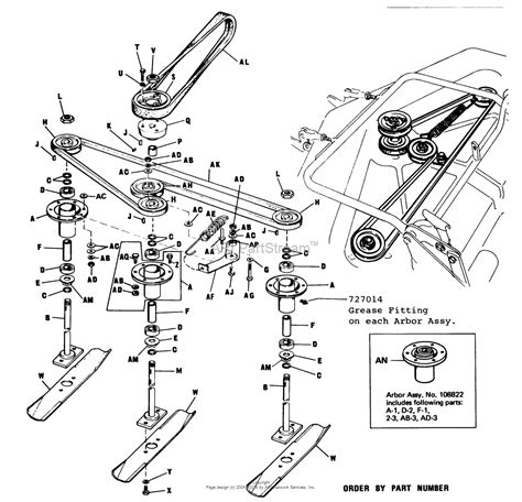 Simplicity 990669 - 48" Rotary Mower Parts Diagram for ARBOR ASSEMBLIES