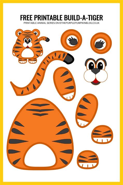 Build-A-Tiger - Free Printable Paper Tiger Craft Template! in 2022 | Tiger crafts, Templates ...