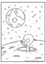 Space Alien Coloring Page sketch template
