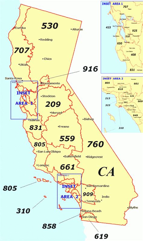 Telephone Area Code Map California | Images and Photos finder