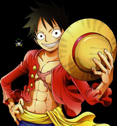 Download Luffy Smiling With Straw Hat | Wallpapers.com