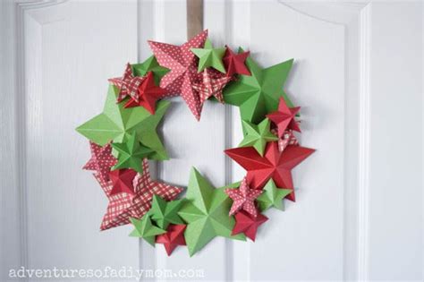 DIY 3D Star Wreath | Paper christmas decorations, Paper wreath diy, 3d ...