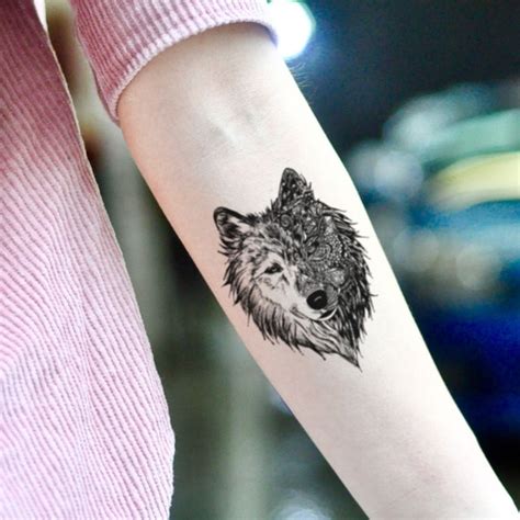 Alpha Wolf Temporary Tattoo Sticker Ensemble de 2 | Etsy