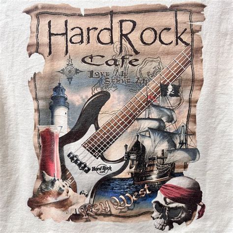 Hard Rock Cafe Shirt Mens Adult Medium White Key... - Depop