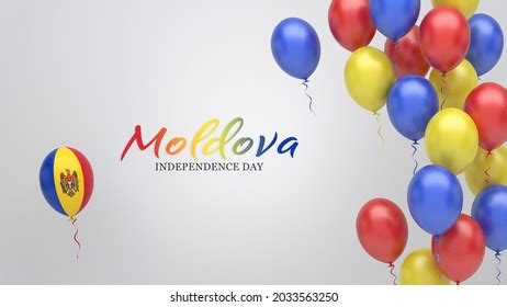 Celebration Banner Balloons Moldova Flag Colors Stock Illustration ...