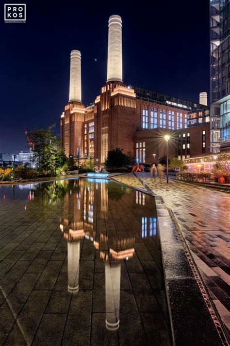 Battersea Power Station at Night I - Fine Art Photo by Andrew Prokos