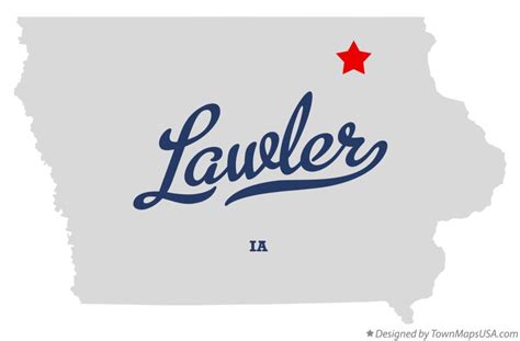 Map of Lawler, IA, Iowa