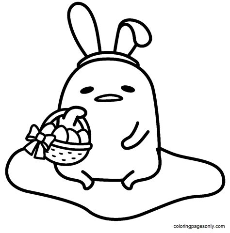 Gudetama Easter Coloring Page - Free Printable Coloring Pages