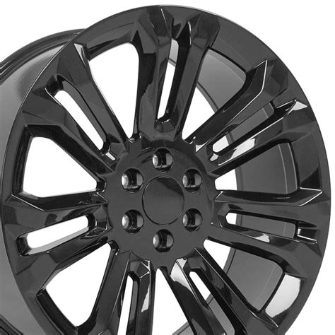 24 inch Black 5666 Wheel Fits Chevrolet Silverado Tahoe GMC Sierra ...