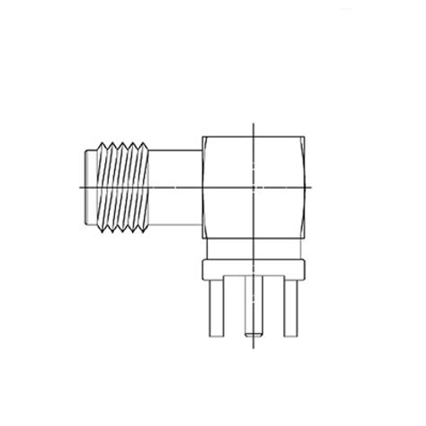 XCT-6013-GGAW - Right Angle PCB mounted SMA Socket