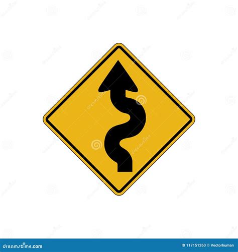 Winding road sign stock vector. Illustration of transportation - 117151260