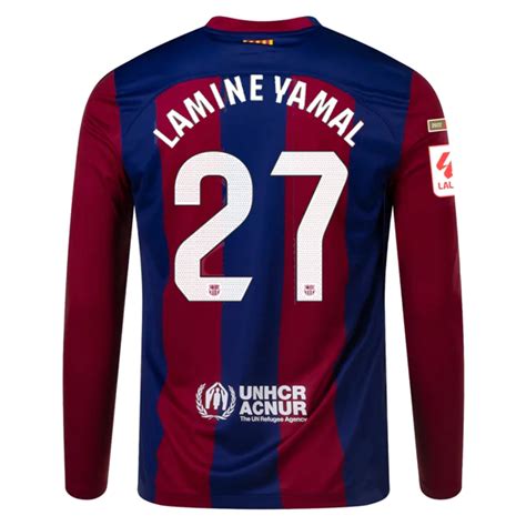 Nike Barcelona Lamine Yamal Home Long Sleeve Jersey 23/24 w/ La Liga C - Soccer Wearhouse