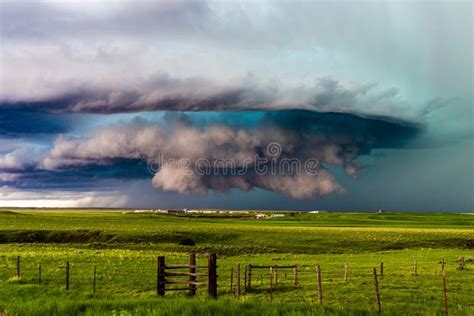 Supercell Thunderstorm with Dramatic Clouds Stock Image - Image of ...