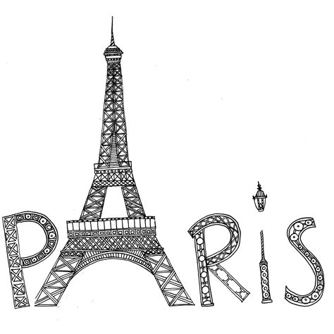 Paris - France Coloring Pages For Grown Ups, Flag Coloring Pages, Doodle Coloring, Printable ...