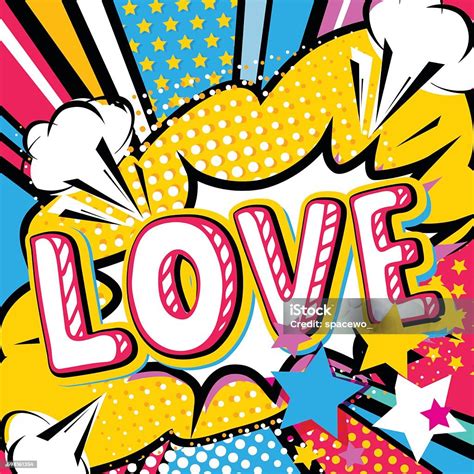 Pop Art Love Quote Type Poster Banner stock vector art 598161354 | iStock