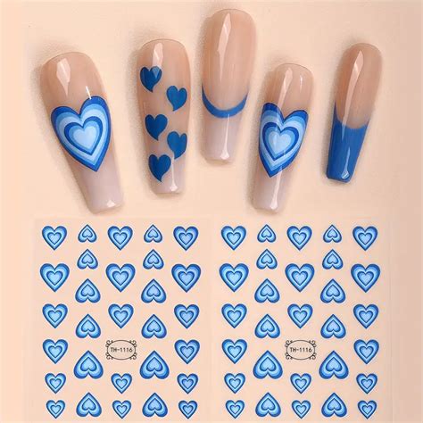 3d Heart Love Nail Art Stickers Valentine Self adhesive - Temu