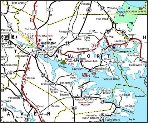 Beaufort County Nc Map | Cities And Towns Map