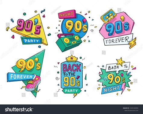 Collection Colorful Back 90s Logo Vector Stock Vector (Royalty Free) 1939184593 | Shutterstock