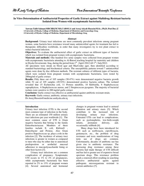 (PDF) In Vitro Determination of Antibacterial Properties of Garlic ...