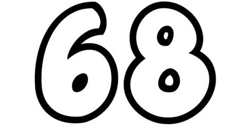 Free Printable Tracing Numbers: Bubble Number 68