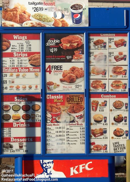 KFC Menu India : KFC Menu with Prices 2011 ~ Prices in India