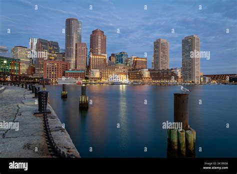 The Boston Skyline at Sunrise Stock Photo - Alamy