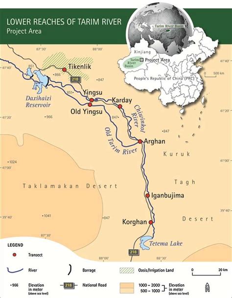 The lower reaches of the Tarim River and the study area Arghan [10]. | Download Scientific Diagram