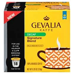 Gevalia Coffee K Cups Decaffeinated Signature Blend 6.2 Oz Pack Of 18 by Office Depot & OfficeMax