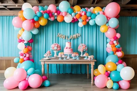 Premium Photo | Whimsical Balloon Garland Backdrop