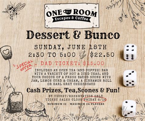 Bunco & Dessert | One Room